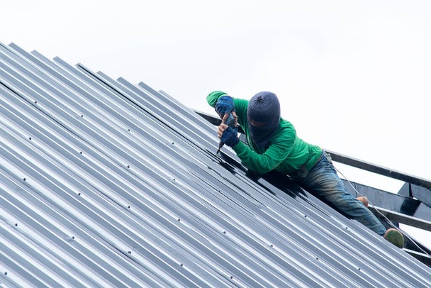 Damaged commercial roof