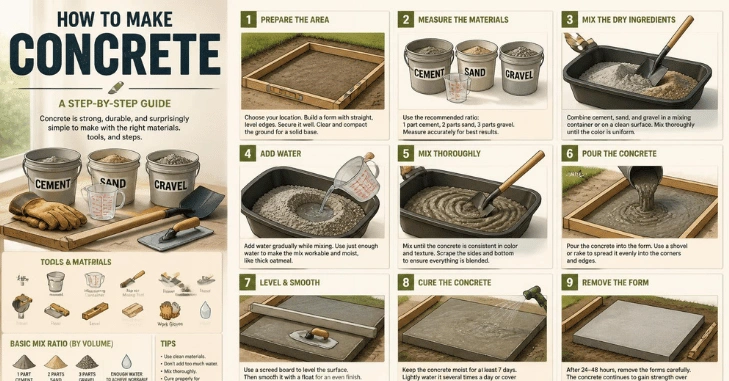 How to Make Concrete Step by Step